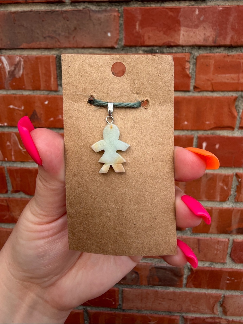 Caribbean calcite Stone Pendant Necklace